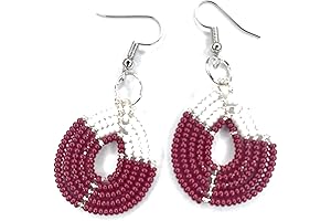 Aggie Ring Inspired Maroon and White Dangle Earrings