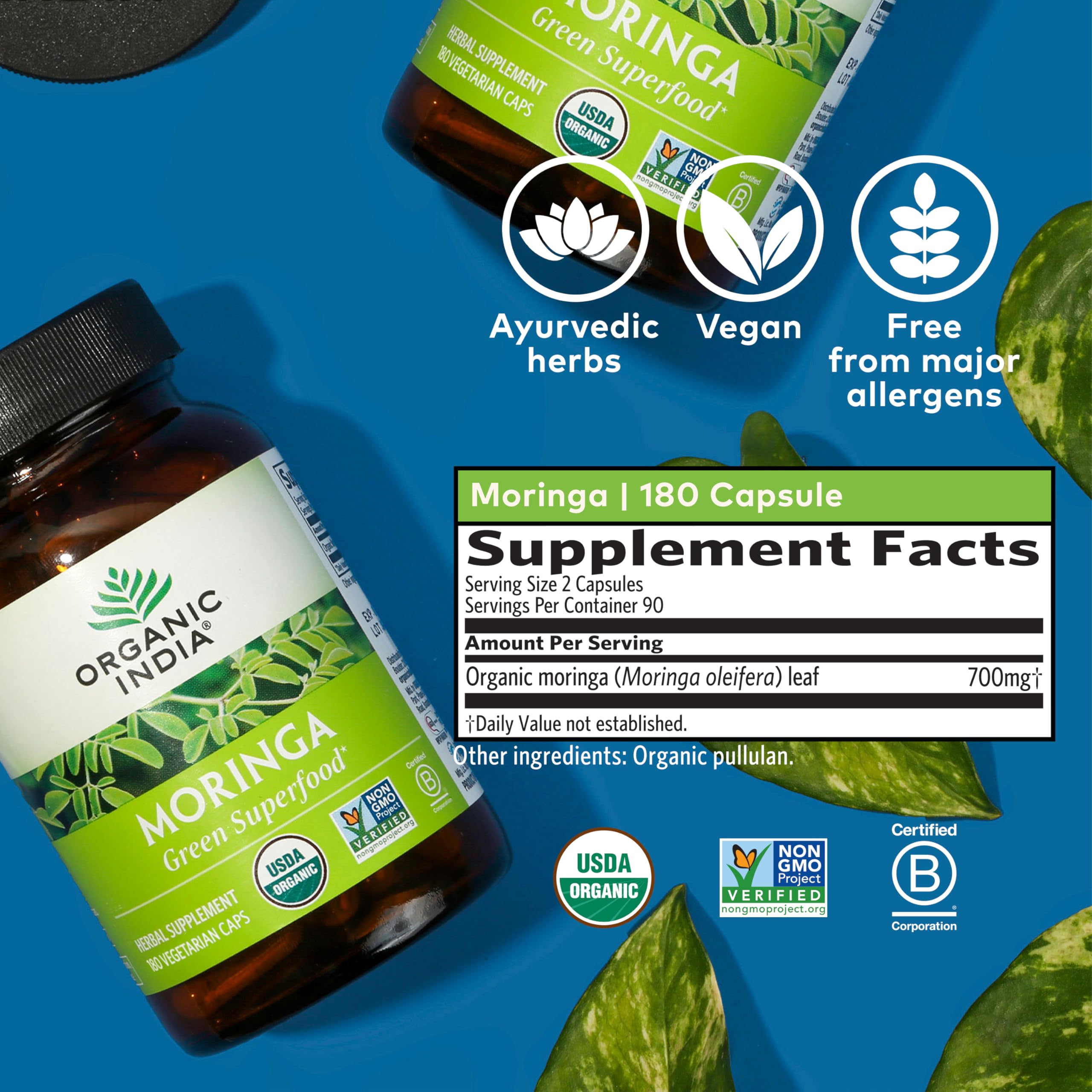 ORGANIC INDIA Moringa Capsules Organic, Moringa Supplement, 180 Capsules — Amazon image 6