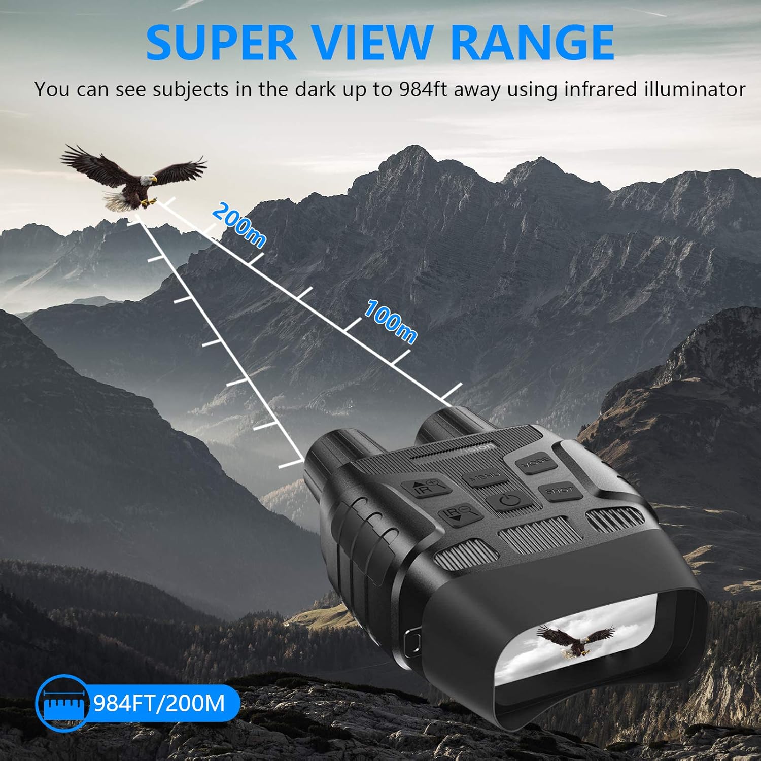 Black Friday - 50% OFF Night Vision Goggles Digital Binoculars with 2.31' LCD Screen for Adult 7-Level Infrared Lighting Gear Save Photos & Videos with Audio Darkness Scope Camera for Spotting & Surveillance -32 GB Card