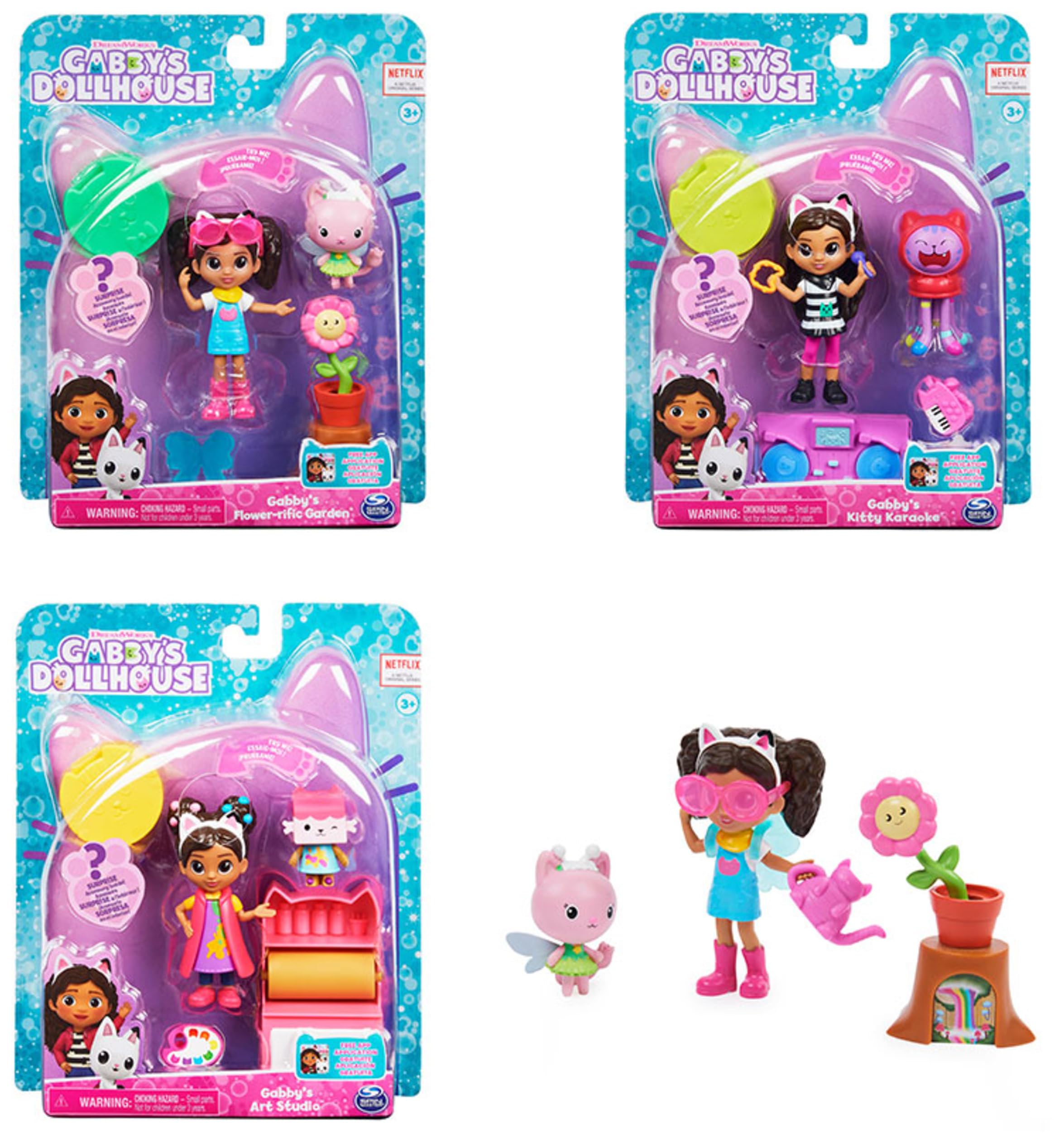 LA CASA DE MUÑECAS DE GABBY - ESTUDIO DE ARTE - Estudio de Arte de La Casa de Muñecas de Gabby con 2 Figuras, 2 Accesorios, 1 Caja Sorpresa y un Mueble - 6060476 - Juguetes Niños 3 Años +