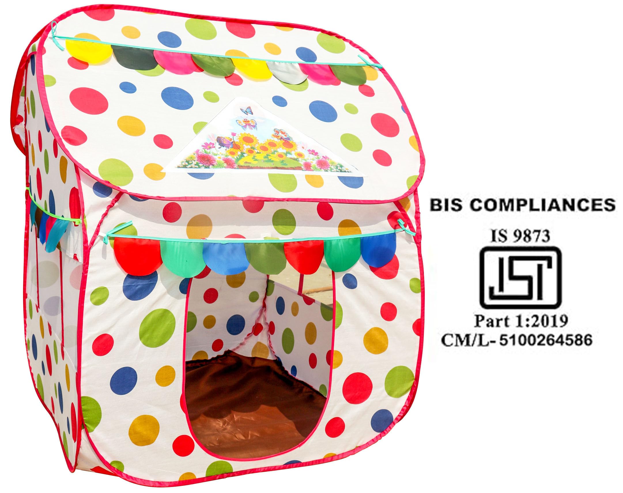 Homecute Foldable Pop Up Hut Type Kids Toys Play Tent House for Boys and Girls (Medium Size Ball Print) image 2