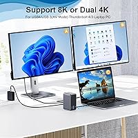 Vista 3 de Cable USB4 de 240 W de 6.6 pies [certificado USB-IF], carga PD, soporta sincronización de datos de 40 Gbps y 8K/5K @60 HZ, compatible