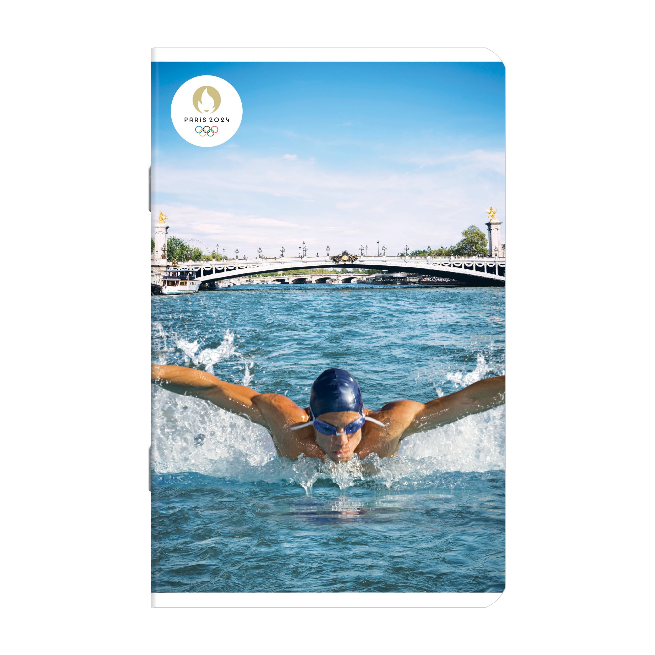 Paris 2024 Pack of 10 Sports Notebooks 9 x 14 cm Ruled 6 mm 60 Pages Stapled Card Cover Varnished Assorted Colours - Image 2