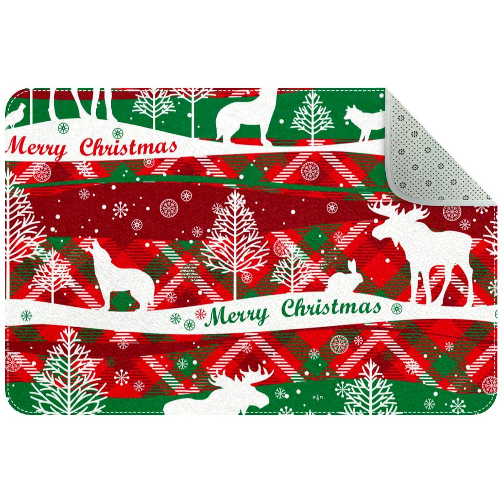 Tapis absorbant antidérapant et paillasson d'intérieur de Noël