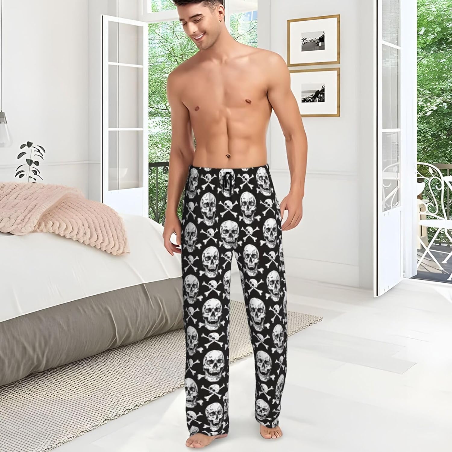 Men's Pajama Pants Pjs Bottoms With Pockets Sleep Lounge Pants For Men - Image 4