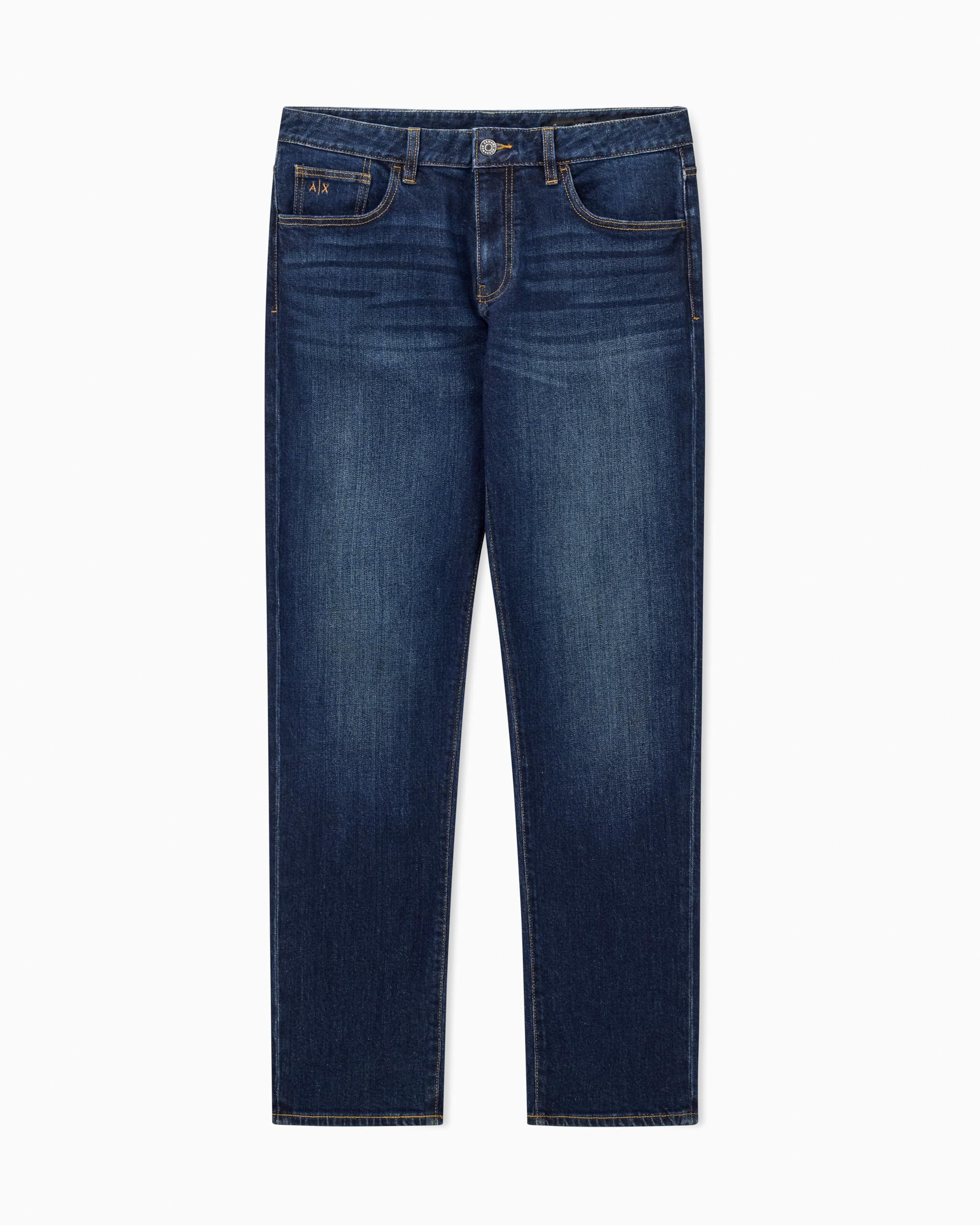 Armani Exchange Men's Essential, Patch Logo Lettering, Jeans, Blue, 26, Blue Denim, 16