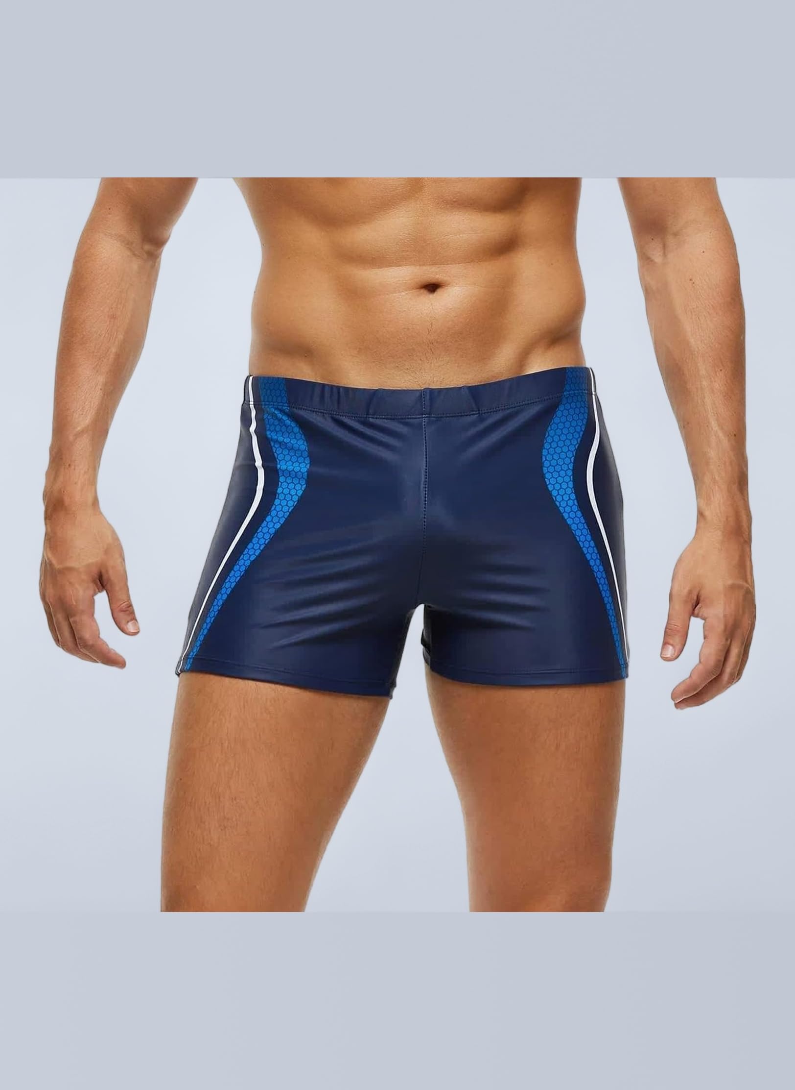 Men's Swimming Trunks Shorts with Removable Pad Sport Boxer Swimwear Boxers Underwear Drawstring Summer Beach Board Shorts Elastic Swimsuit Bottom