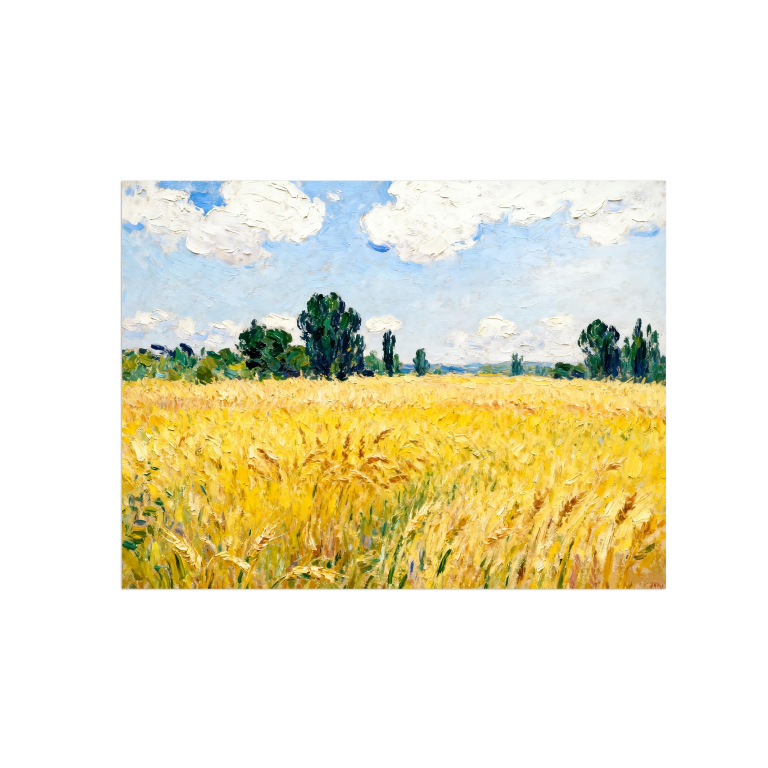 OZPWBVY Wheat Field Landscape Canvas Wall Art Picture 60x80cm Unframed