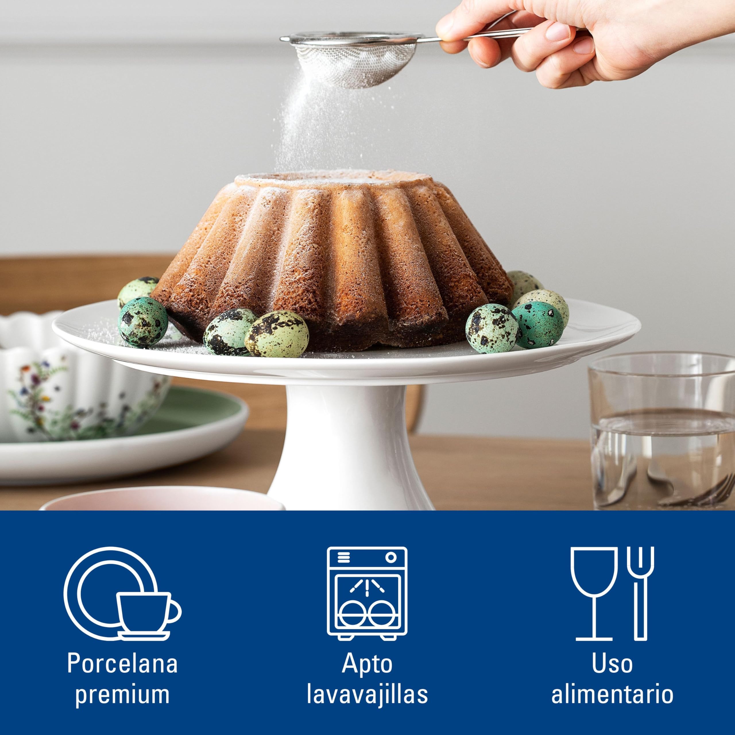 Villeroy & Boch - For Me plato con pie para tartas, plato de presentación para tartas y pasteles, porcelana premium, apto para lavavajillas, blanco
