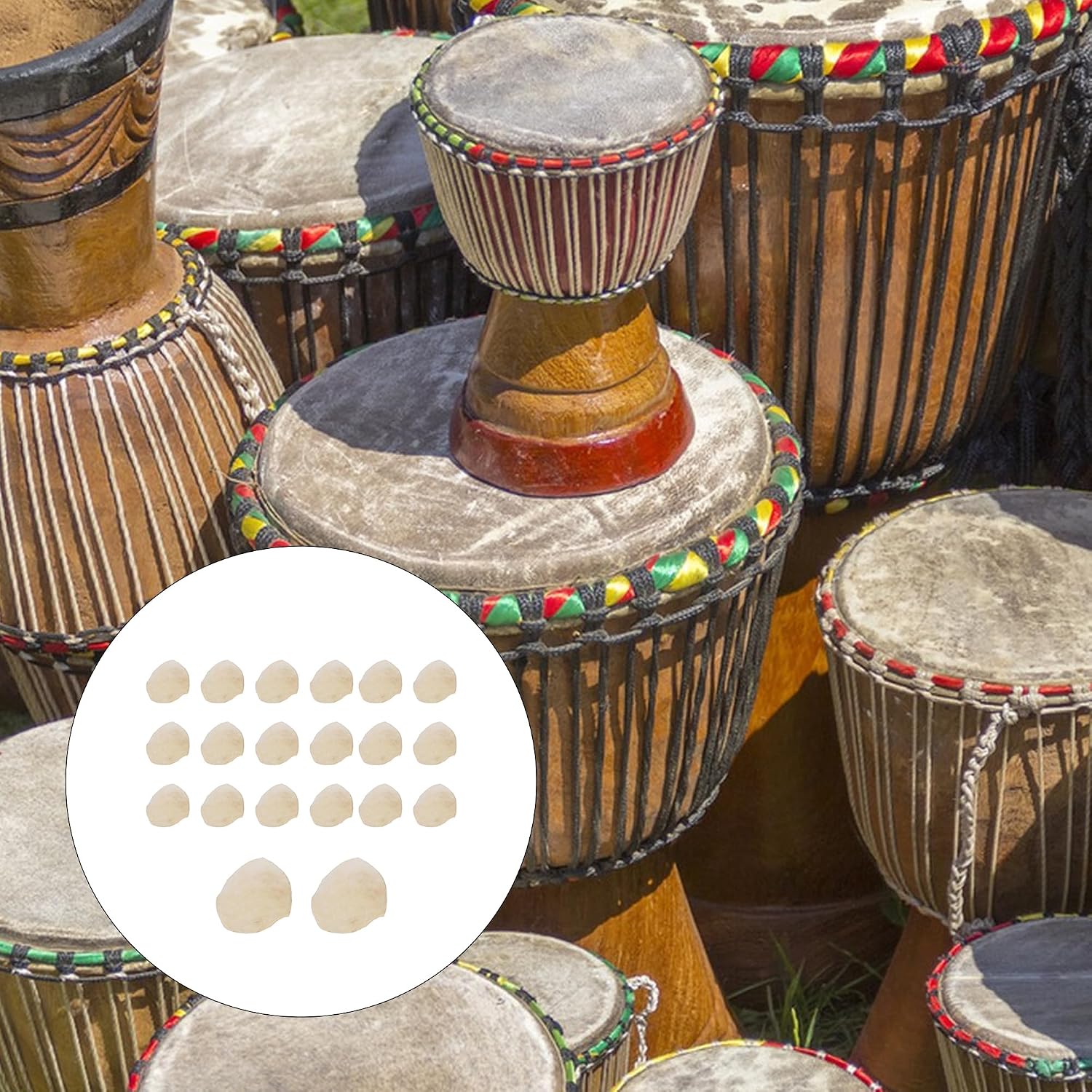 Yibuy 20pcs 30cm Dia Drum Heads Percussion Parts for Bongo Shaman Drum 8" African Drum