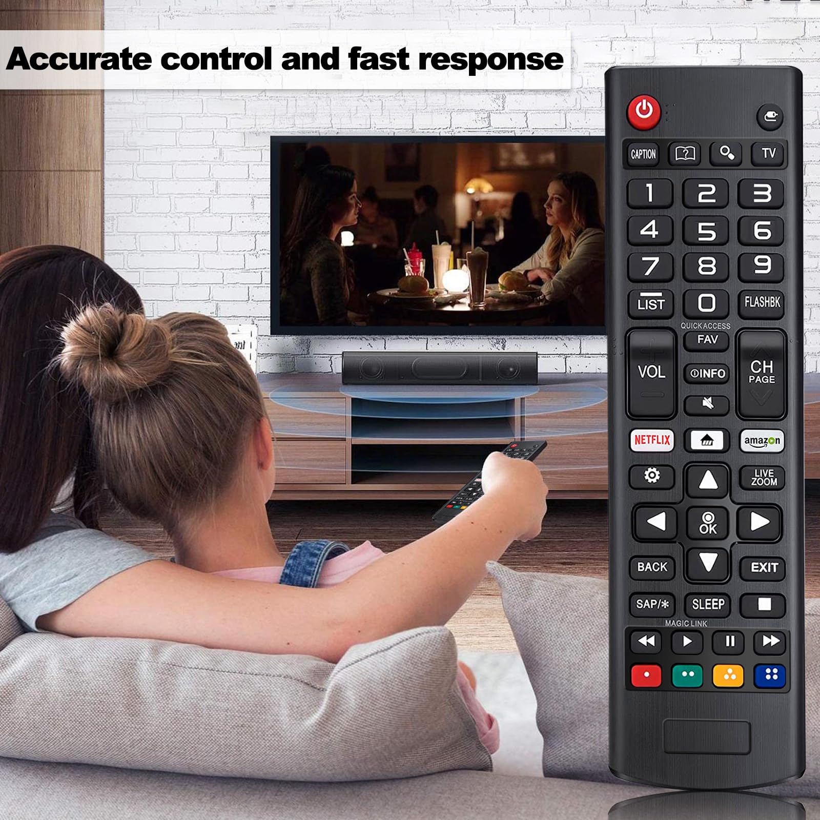 ZUOQIANG Telecomando Universale per LG Smart TV, AKB75095307 Telecomando per TV LG Senza Necessità di Configurazione, Nuovo Sostituzione Telecomando