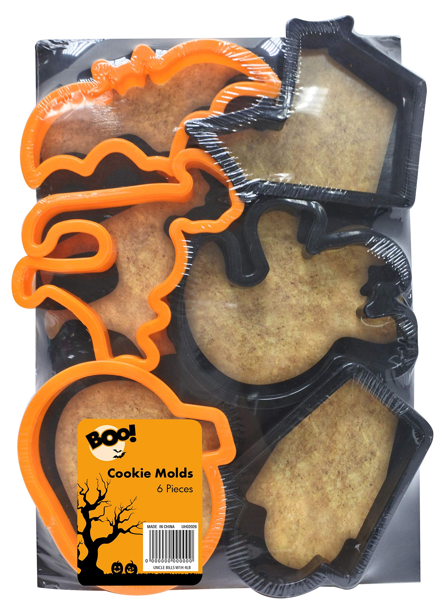 Uncle Bills UK Ltd Halloween Cookie Mould 6 Pack Party Assorted Shapes Bat Coffin Party