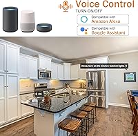 Vista 2 de Kit de luces LED para debajo del gabinete, tira regulable inteligente LED regulable, barra conectable de 24 V, luces LED de mostrador para despensa