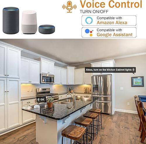 Miniatura 10 de Kit de luces para debajo del gabinete, accesorios de iluminación LED inteligentes regulables, barra enlazable de 24 V, luces LED de mostrador para