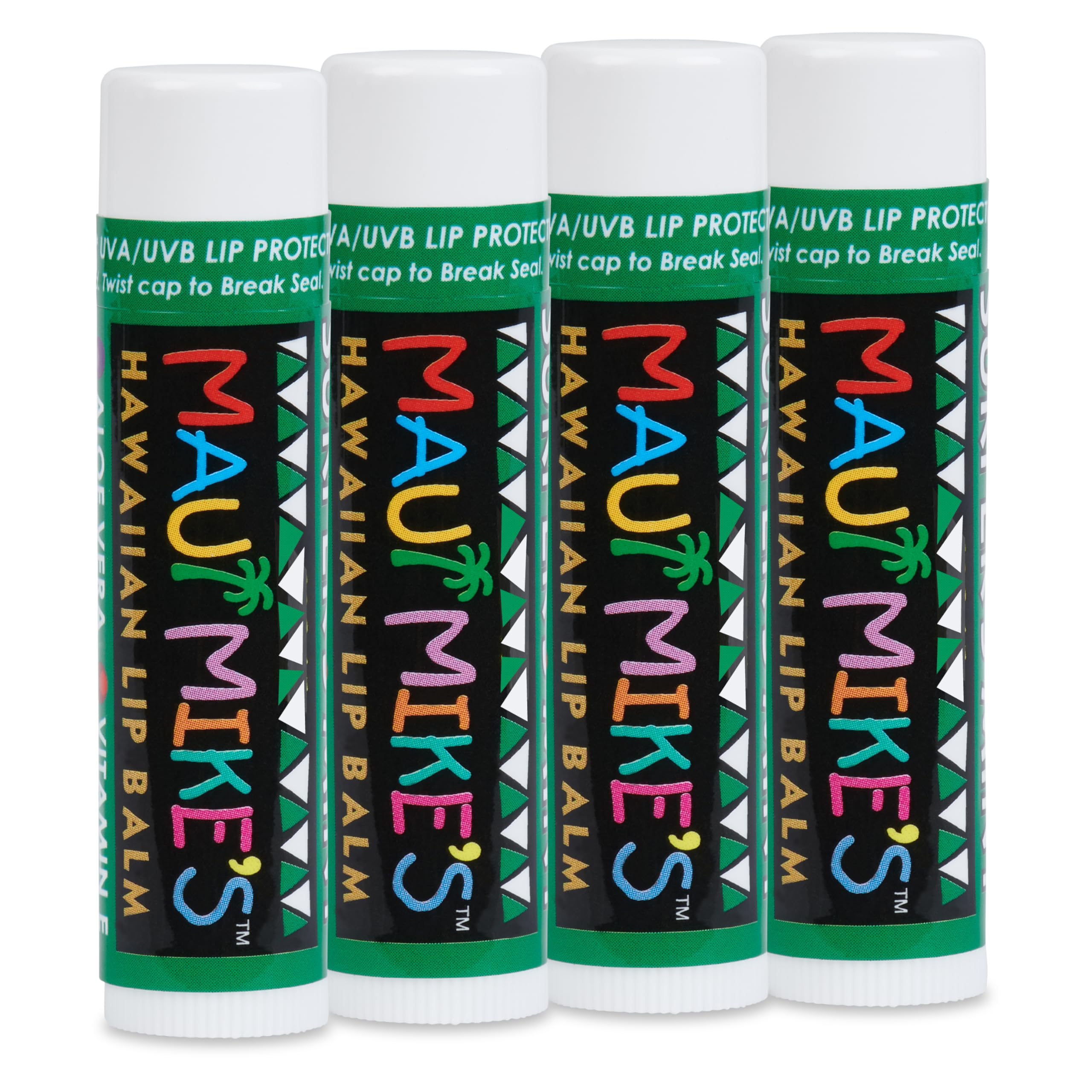 MAUI MIKE'SSurfer's Mint Lip balm. (4 pack) Best Tasting and Non waxy lip balm. Moisturizing Vitamine E, Aloe Vera and Beeswax. Glides on Smooth Like a Perfect Wave.