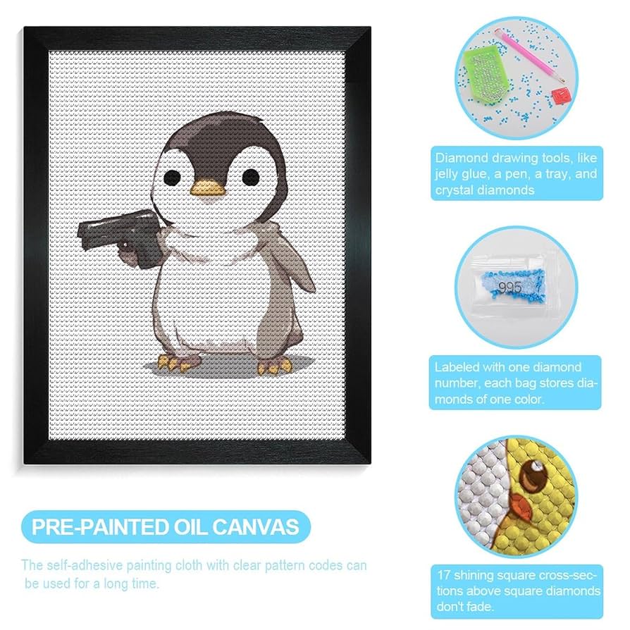 ダイヤモンドアート ペンギン 5D DIYダイヤモンド塗装 30×30cm Amazon.co.jp: 5Dダイヤモンドキット 面白い ペンギン