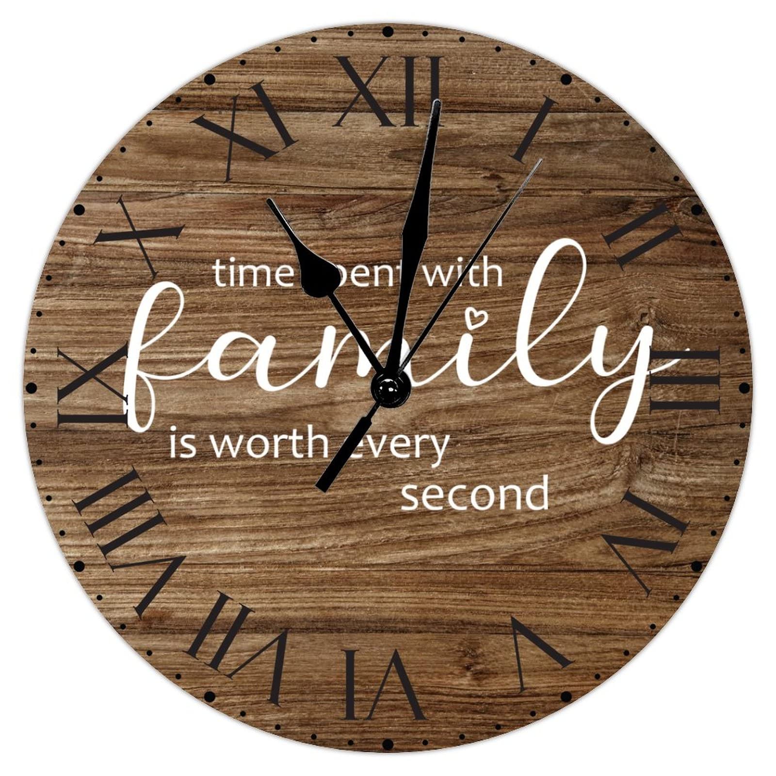 Horloge murale familiale avec dictons de motivation en PVC de 30 cm