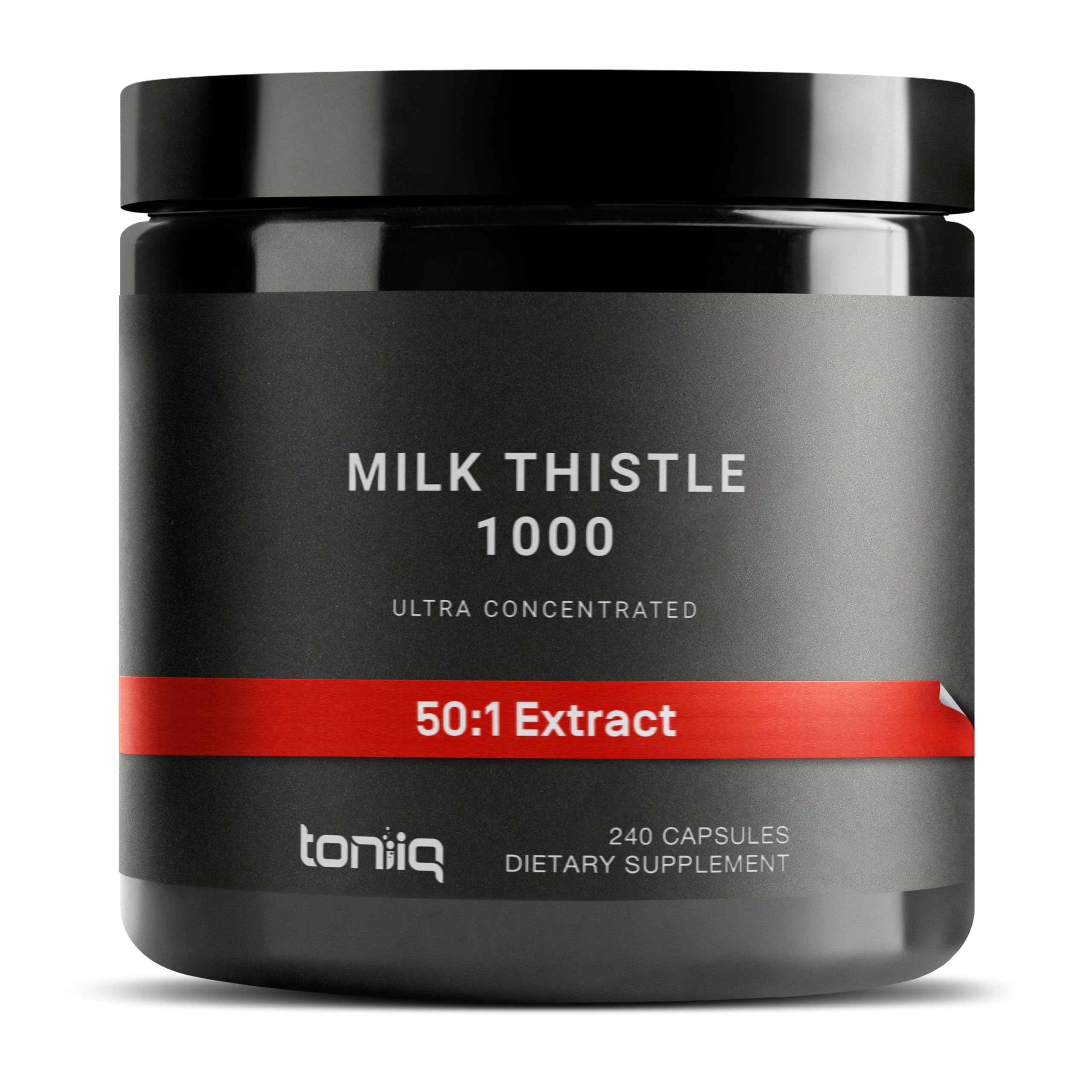 Toniiq Milk Thistle – Ultra High Potency 50:1 Extract with 80% Silymarin 240 Count (Pack of 1)