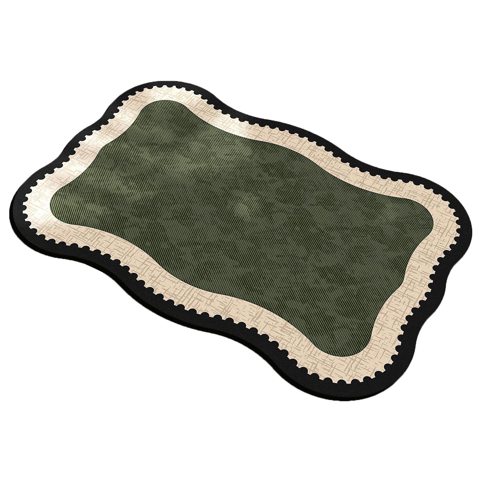 Diatomaceous Earth Shower Mat Non-Slip, Absorbent Bath Mat, Easy to Clean and Retains Its Shape,Suitable for Bathtubs, Showers, and In Front Of Sinks(Green,40x60cm/15.7x23.6in)