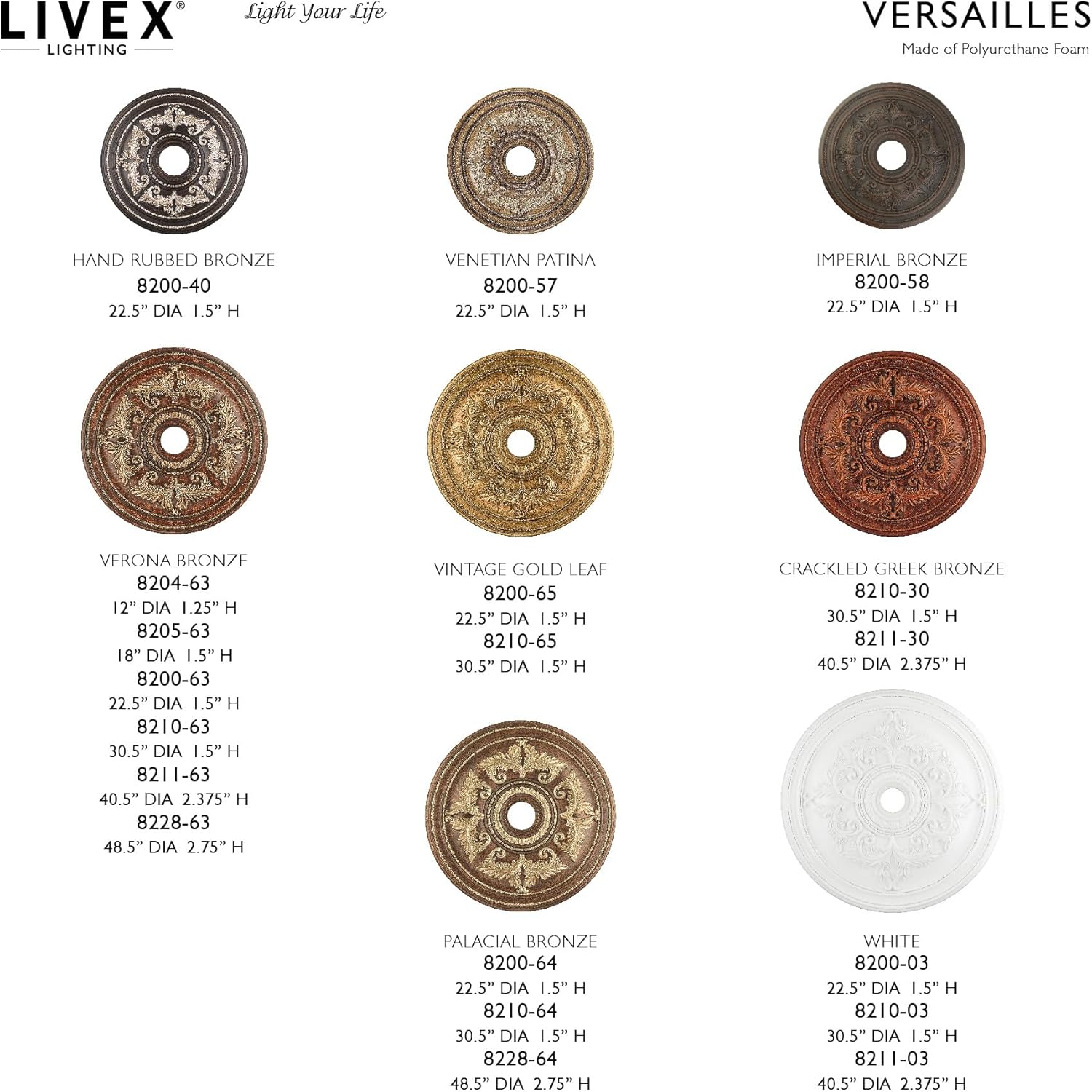 Livex Lighting 8211-03 Ceiling Medallion, White