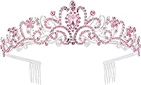 Vista 27 de Corona de princesa para mujer, tiaras de reina de cristal para niñas, accesorios para el cabello de novia, regalos para cumpleaños, boda