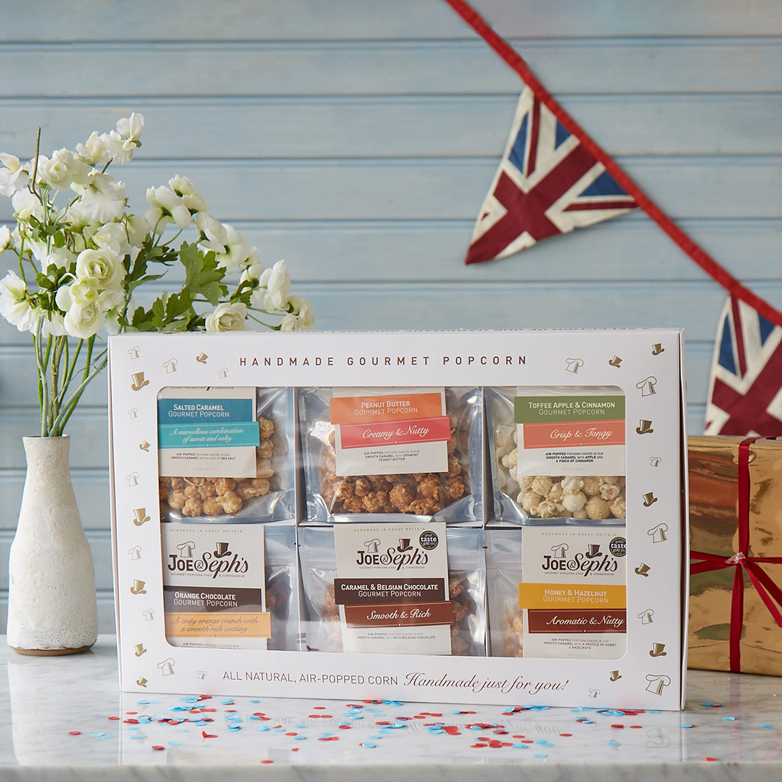 Joe & Seph's Gourmet Popcorn Tasting Gift Box 12 x Bags Handmade in