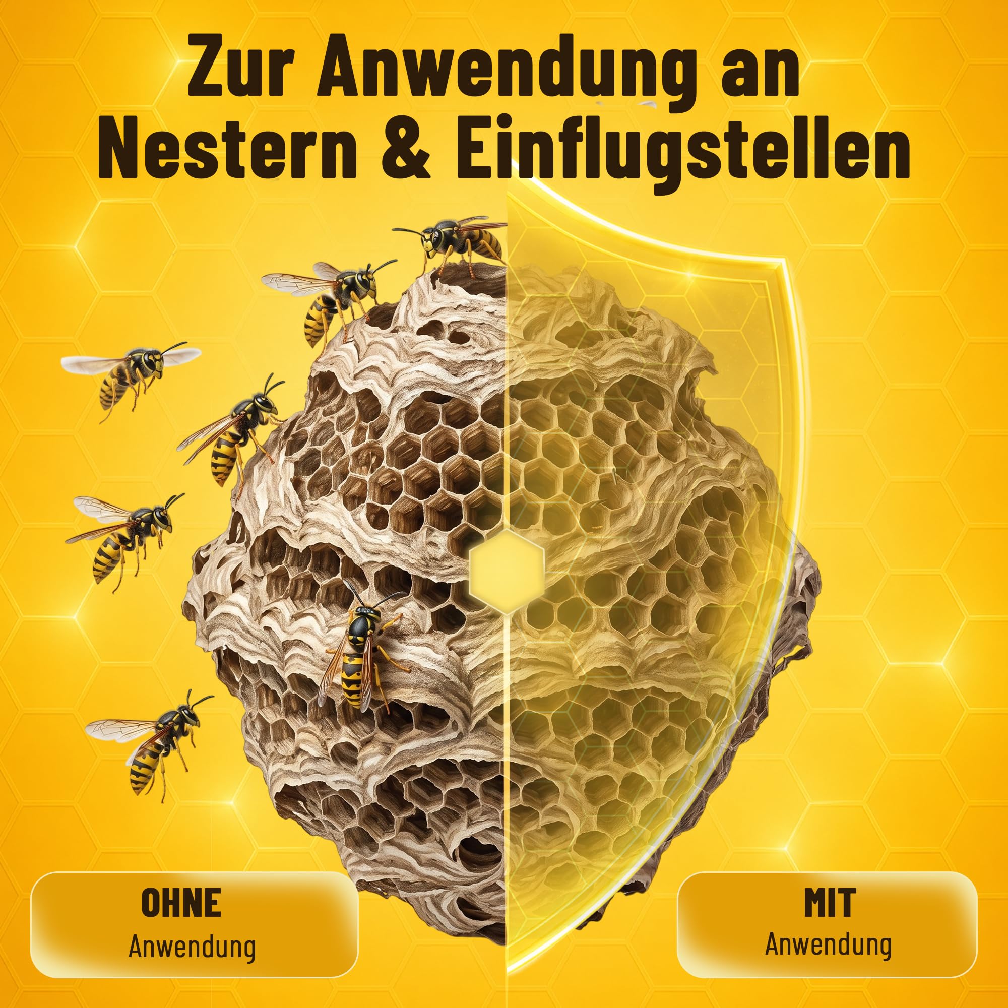 Wespenspray 500ml mit Sprührohr – Gegen Wespen & Wespennester – Sofort- & Langzeitwirkung – Präzises Sprühen aus sicherer Entfernung – Wespen Abwehr für Haus, Terrasse & Garten