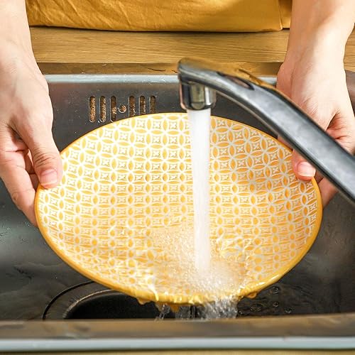 Miniatura 4 de YELLOYA Juego de 4 platos llanos grandes de 10.5 pulgadas, platos redondos de cerámica, modernos platos para cocina, aptos para lavavajillas y