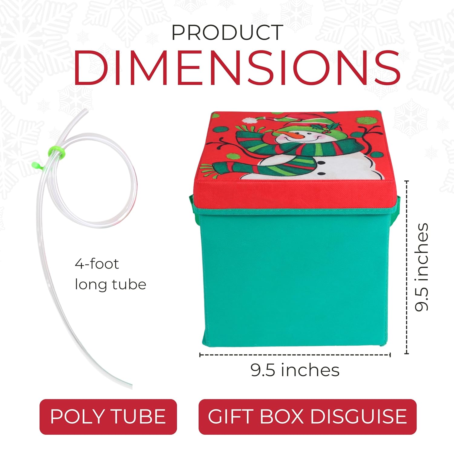 Santa's Tree Helper Automatic Christmas Tree Watering System with Enhanced Liner, Waterer Disguised as a Present/Gift Box - Blends in with Christmas Ornaments and Presents