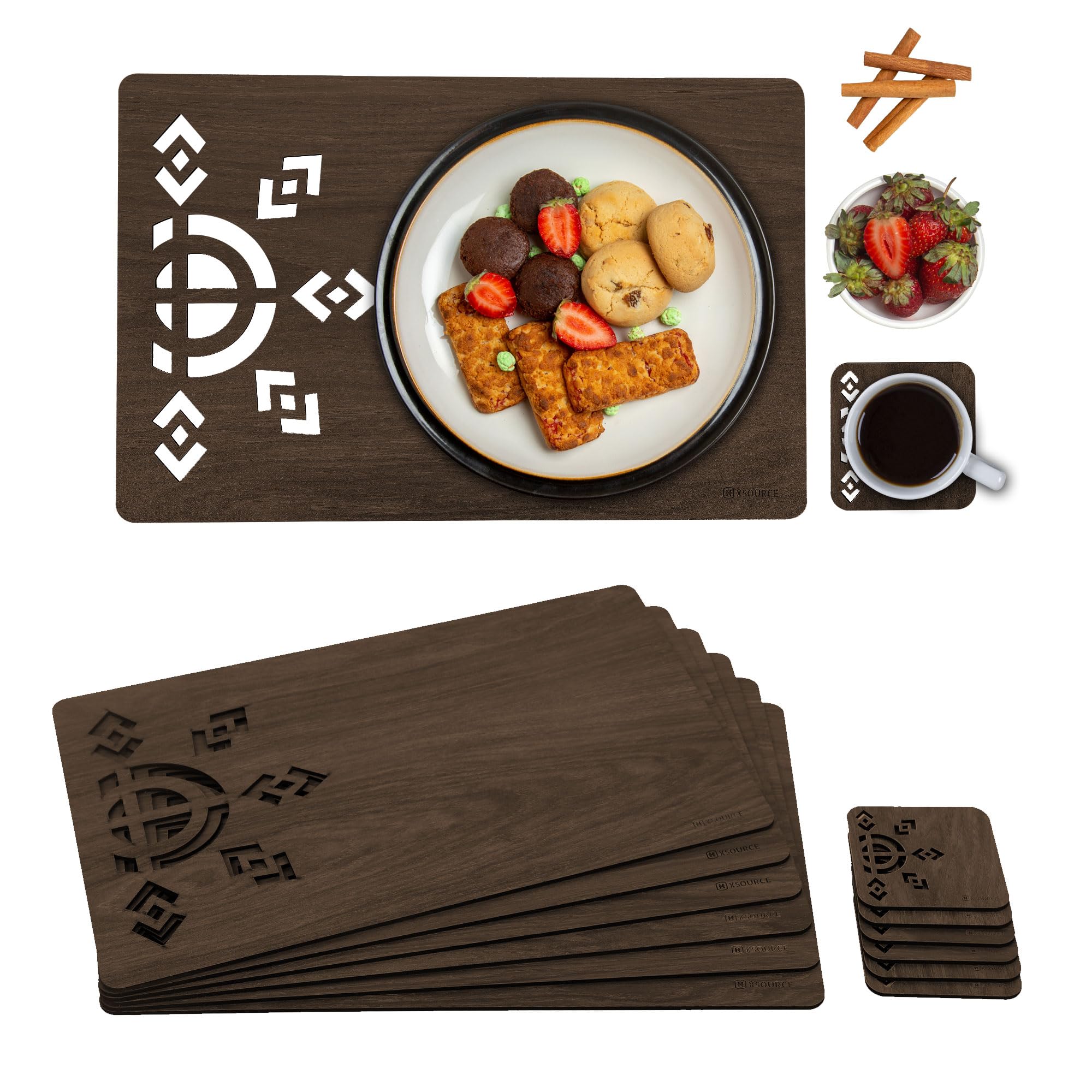 Leather Oval Placemats Set, 4 PC
