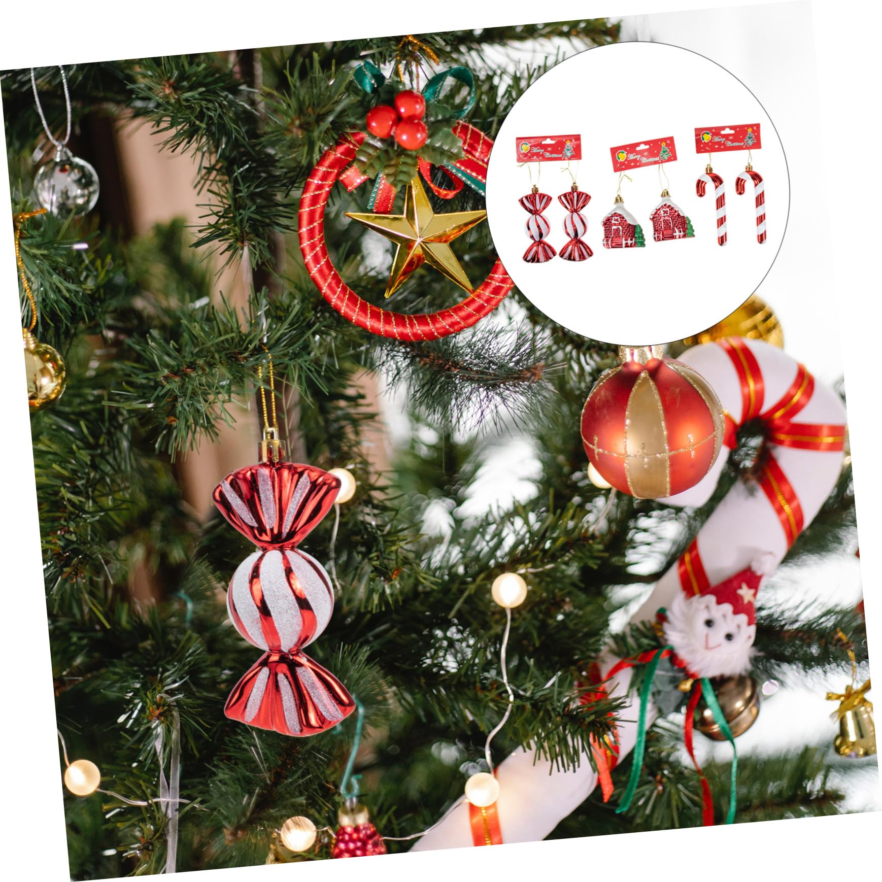 PRETYZOOM 30 Piezas Decoración del Árbol De Navidad Colgante De Decoración De Árbol Decoraciones Navideñas Decoración Colgante De Navidad Adorno De Calcetín De Navidad Rojo El Plastico