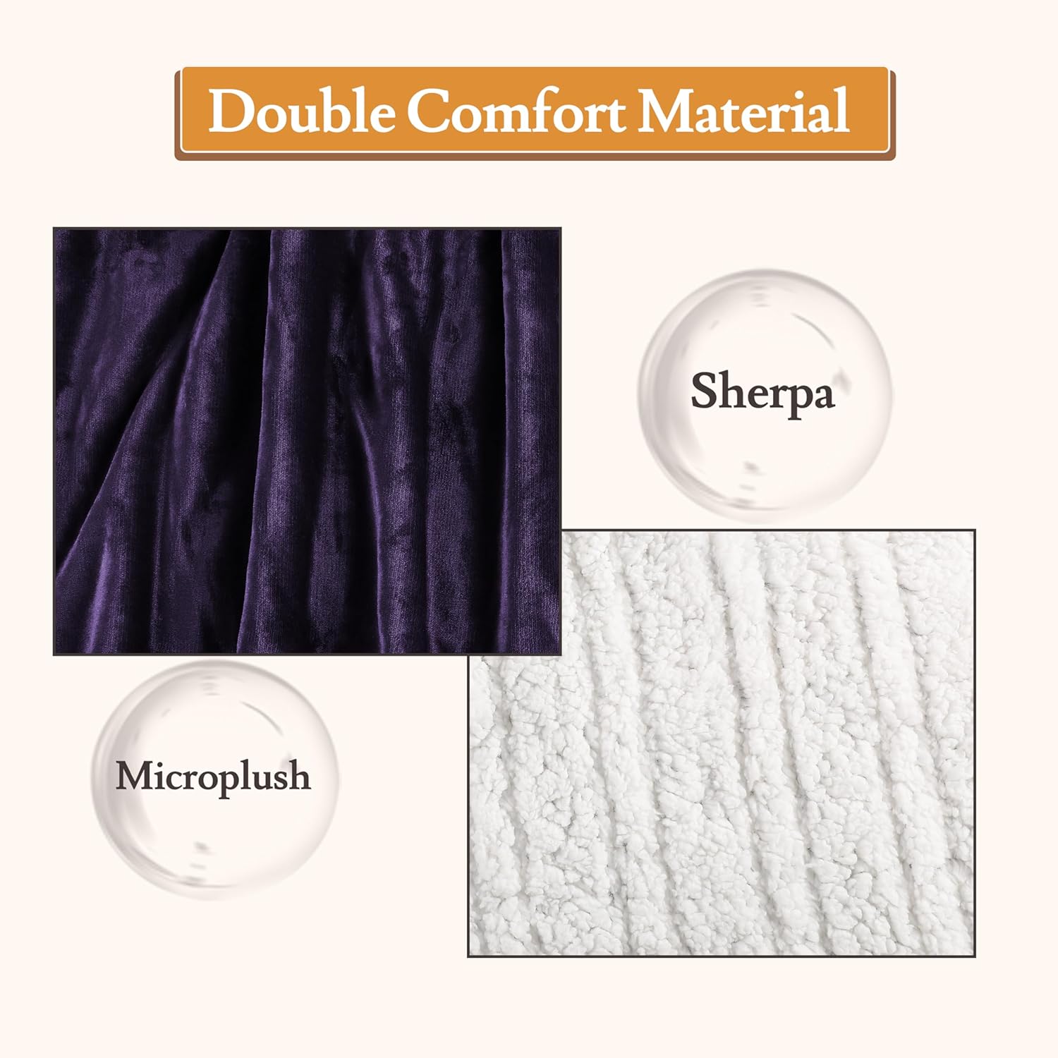 Electric Heated Blanket 62"x84" Twin Size Flannel & Sherpa - 4 Heat Settings & 10H Auto Shut Off for Safe Overnight Use, Fast Heating, Machine Washable for Bed, Couch, Office - Purple - Image 7