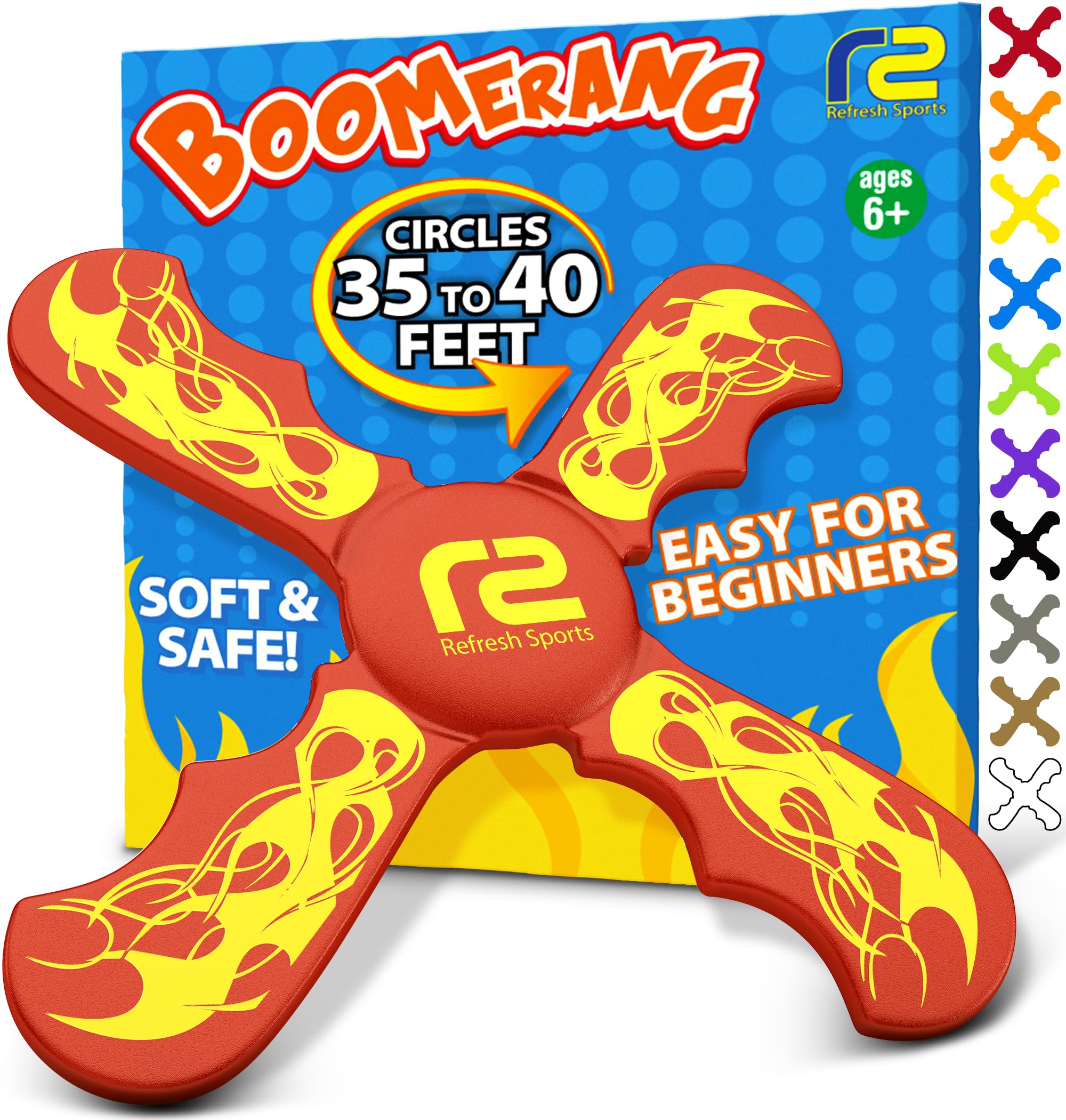 Boomerang for Kids - It Really Does Fly Back - Fun & Easy to Use Gifts for Boys & Girls - Best Toys for Ages 8-13 Gift Idea - Soft Foam Design Stocking Stuffers for Kids 6 7 8 9 10+ Year Old Boy GiftsBoomerang for Kids - It Really Does Fly Back - Fun…