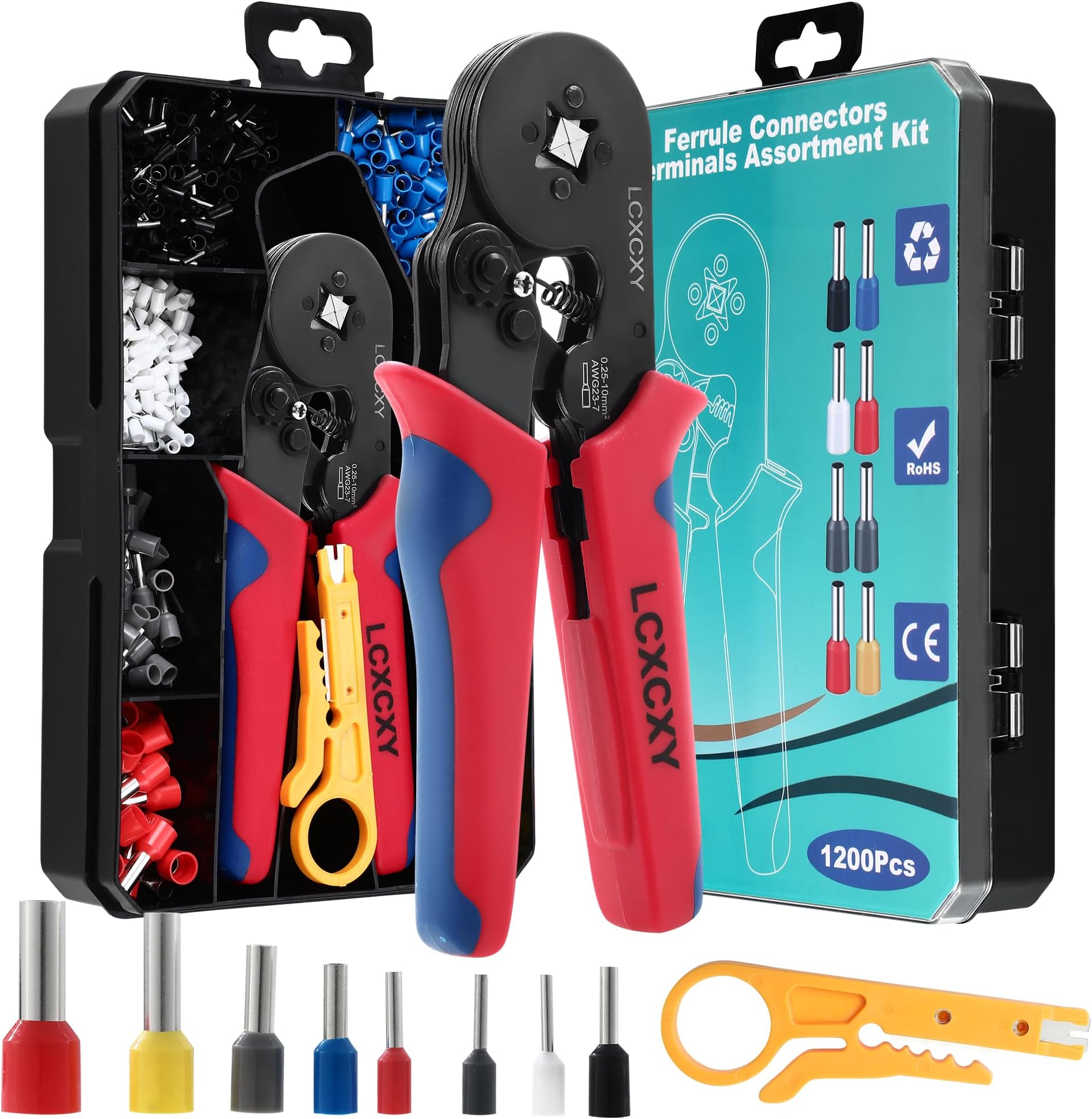 Kit 1200 Pezzi Per Creazione Gioielli - Perline A Crimpare, Moschettoni