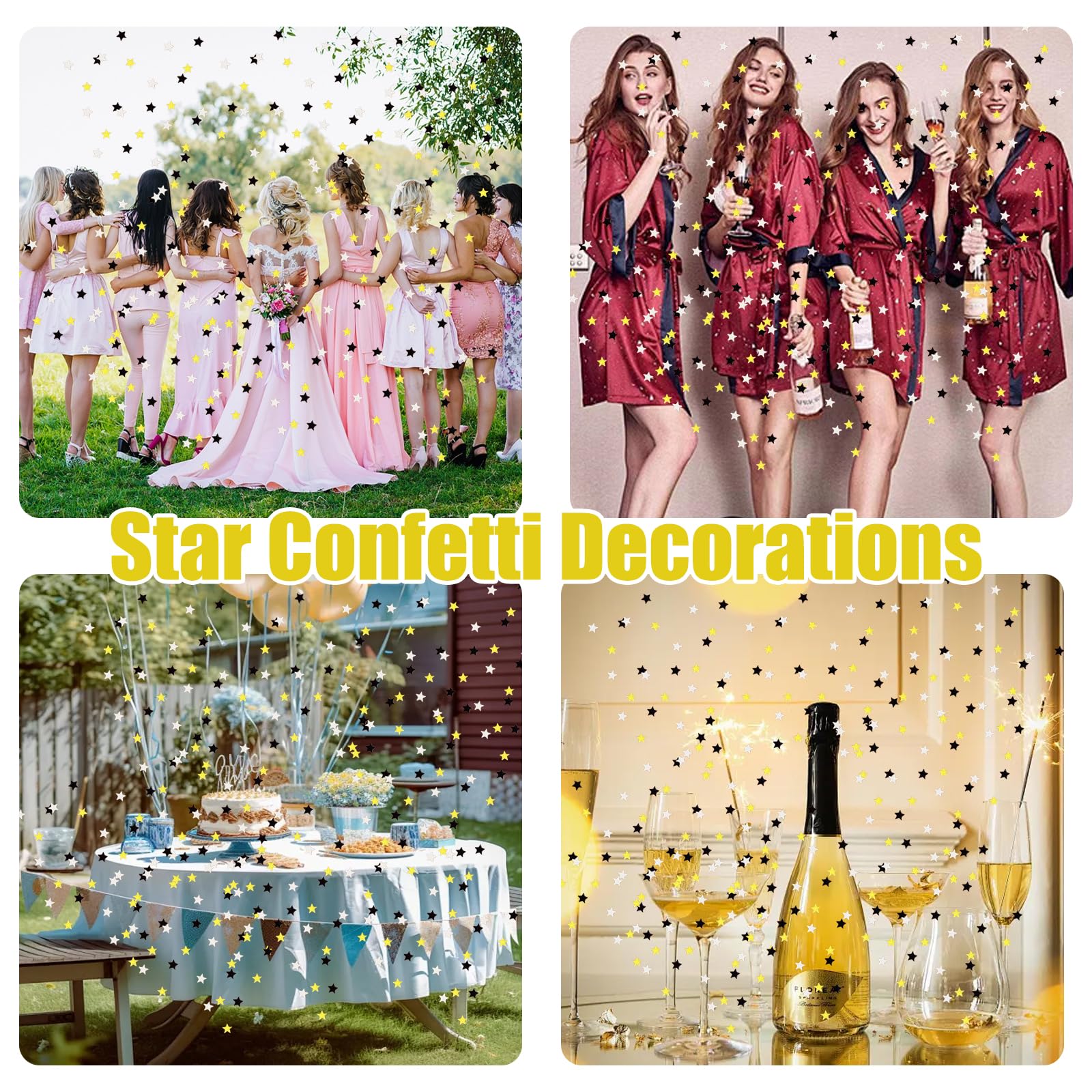 Stelle Coriandoli In PVC 60g – Giallo Oro, 10 Mm, Per Decorazioni Natalizie, Matrimoni E Nail Art