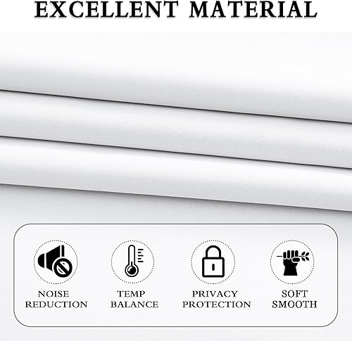 Miniatura 9 de DONREN Paneles de cortina para ventana pequeña color blanquecino, para oscurecer la habitación, cenefas para baño, con bolsillo para barra (42 x 24