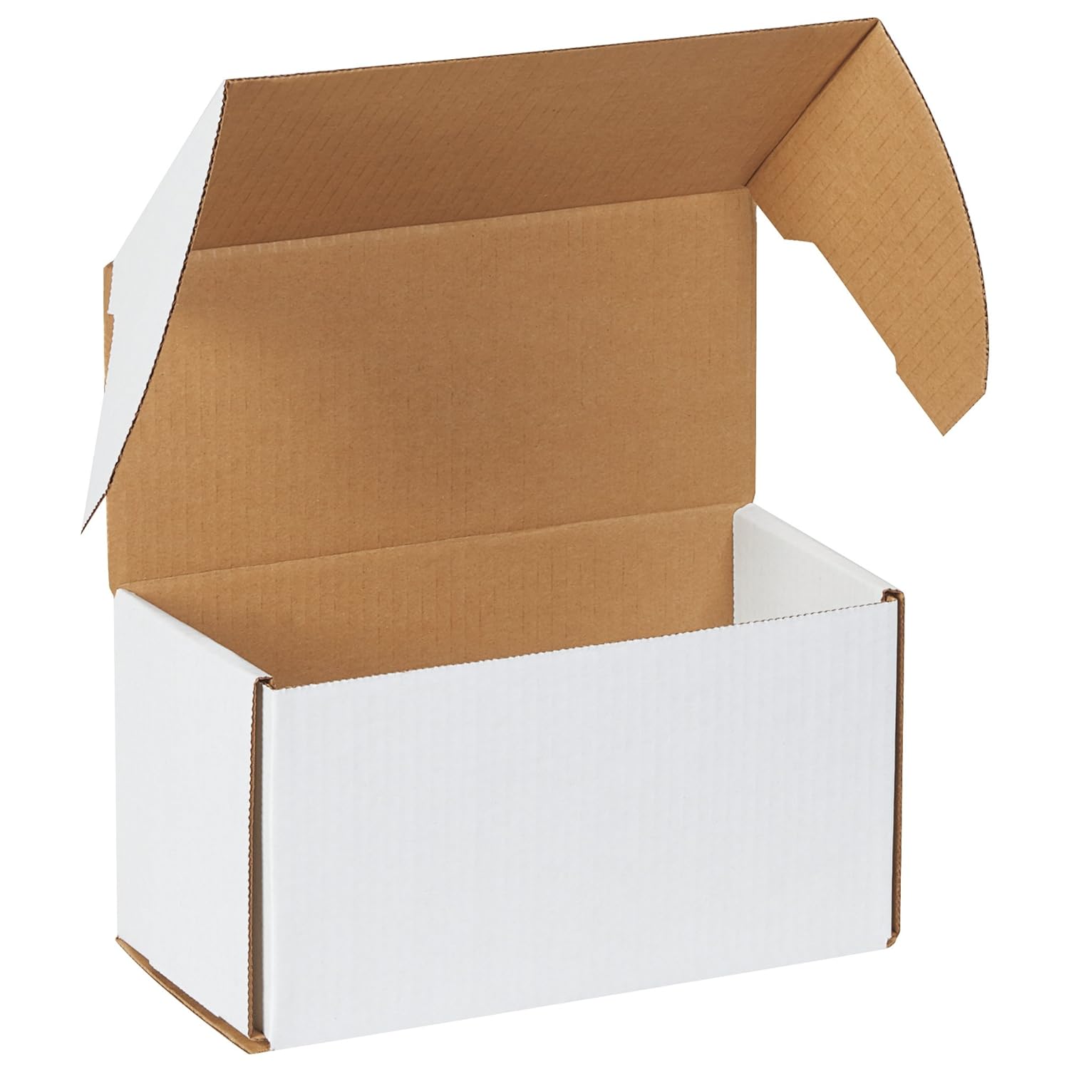 Boxes Fast BFMEZ1055 Outside Tuck Top Shipping Boxes, 10 5/16 x 5 x 5 9/16 Inches, Corrugated Cardboard Die-Cut Mailers, Medium White Mailing Boxes (Pack of 50)
