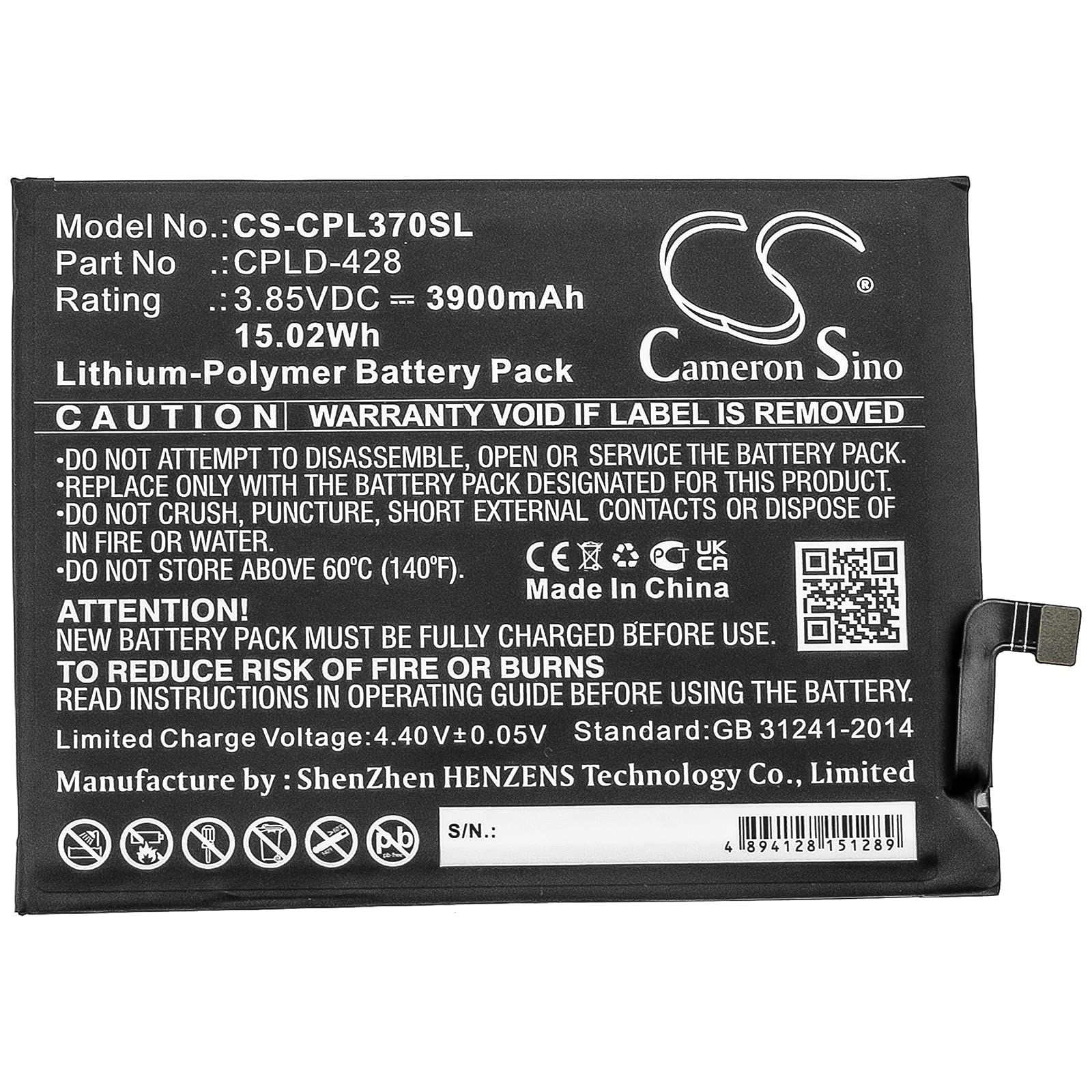XSPLENDOR Replacement Battery for Co_olpad CP3705AS, Legacy PN CPLD-428