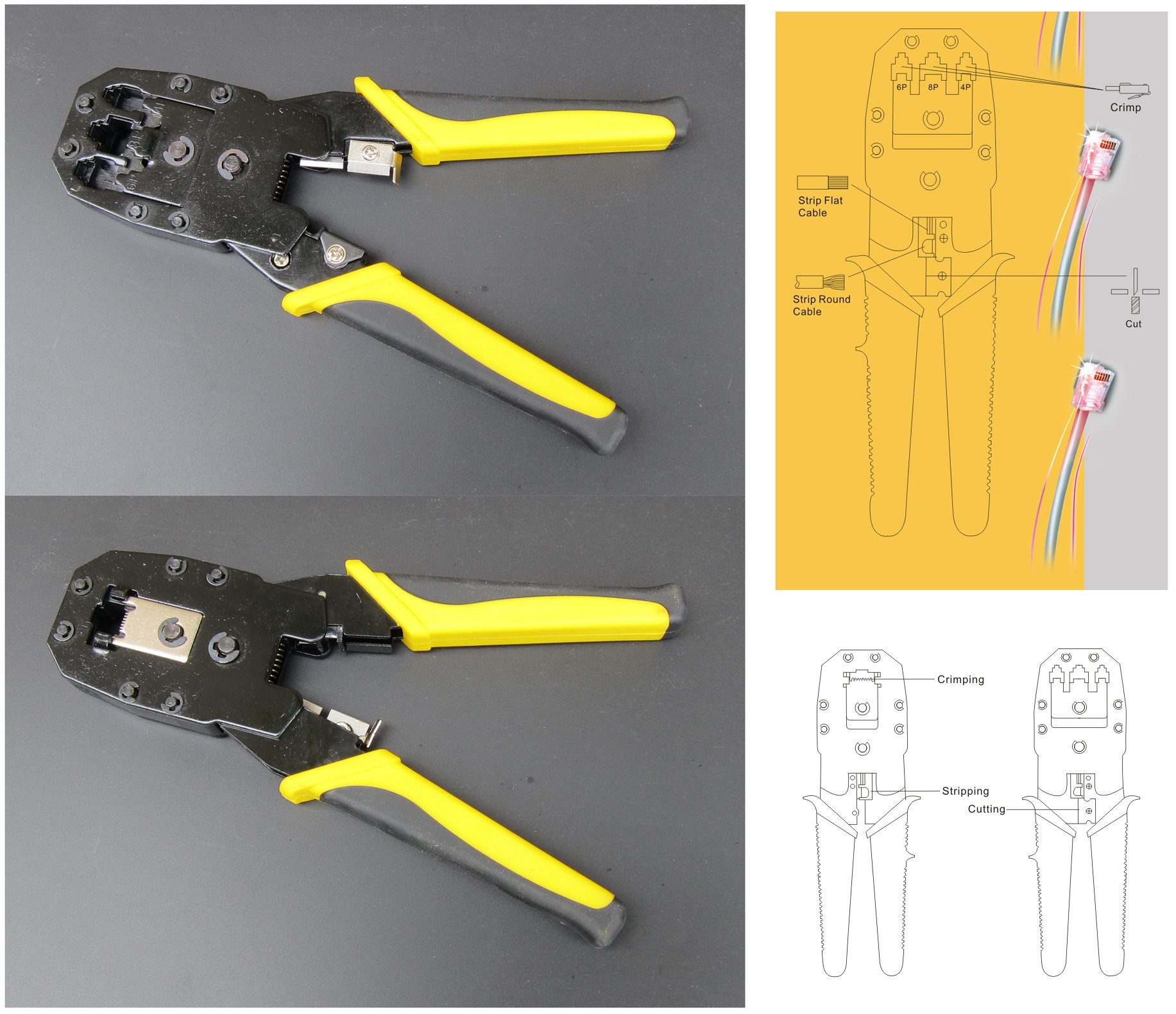 Pinza Crimpatrice 3 In 1 Per Cavi - Spela, Taglia E Crimpa Connettori Elettrici - Foto 5