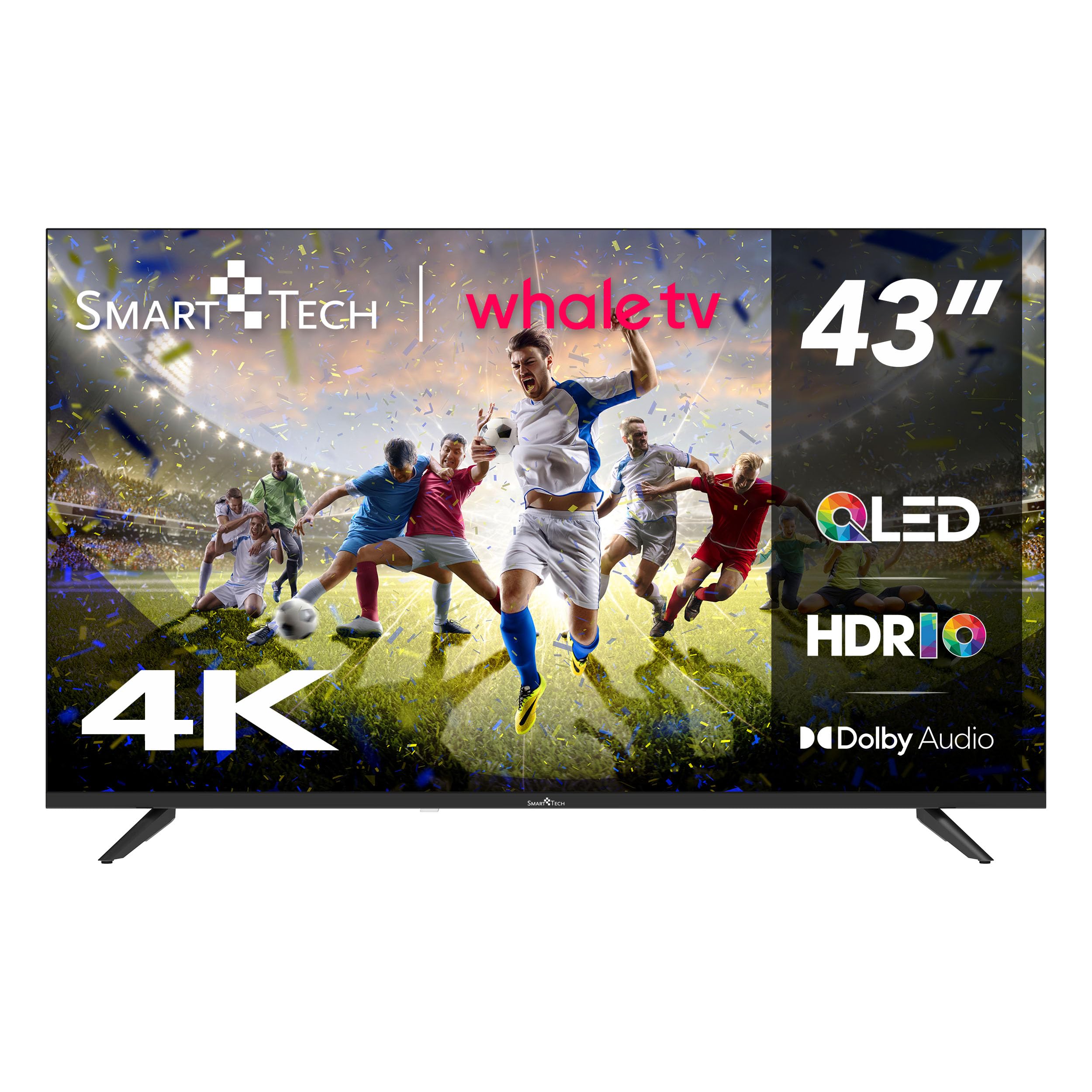 Smart Tech 43QH02V, 43 Zoll (108 cm) UHD-QLED Smart-Fernseher, YouTube, Netflix, Prime Video, Disney+, Whale TV