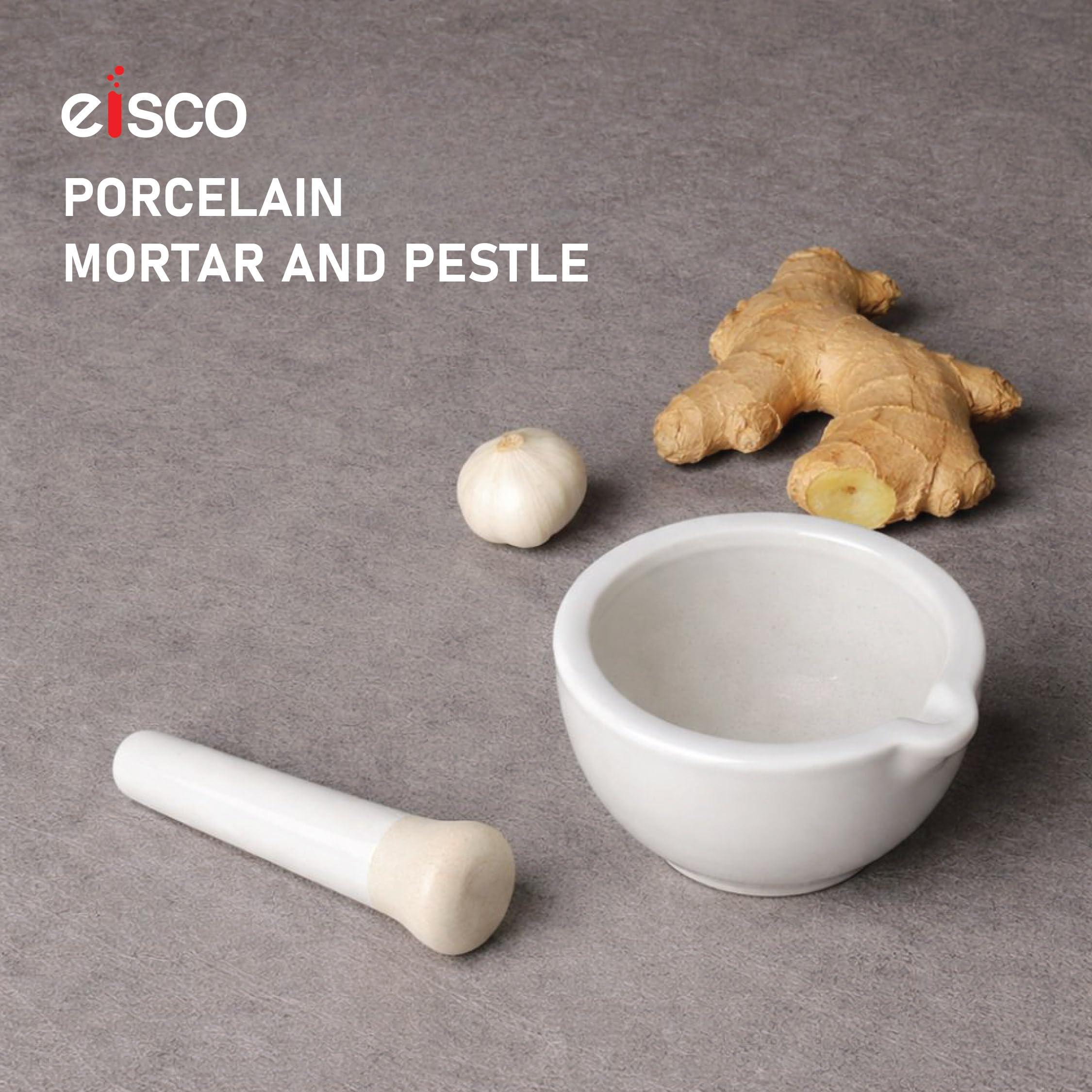 EISCO Mortar & Pestle Set - Porcelain Grinding Bowl -4 EISCO Mortar & Pestle Set - Porcelain Grinding Bowl -4
