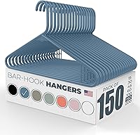 Vista 14 de Perchas de plástico fuertes hechas en Estados Unidos a granel, 20, 30, 50, 100 unidades, disponibles, para ropa de lavandería, perchas de plástico