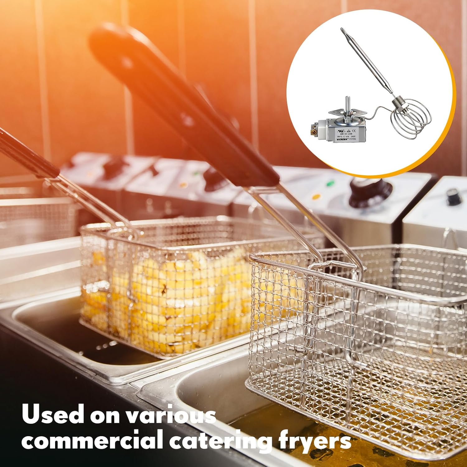 Thermostat for Deep Fryer with Knob Compatible with Adcraft Deep Fryer Mpt Stuff Box Rx Series Millivolt Thermostat 200-400f(Rx-2-24)