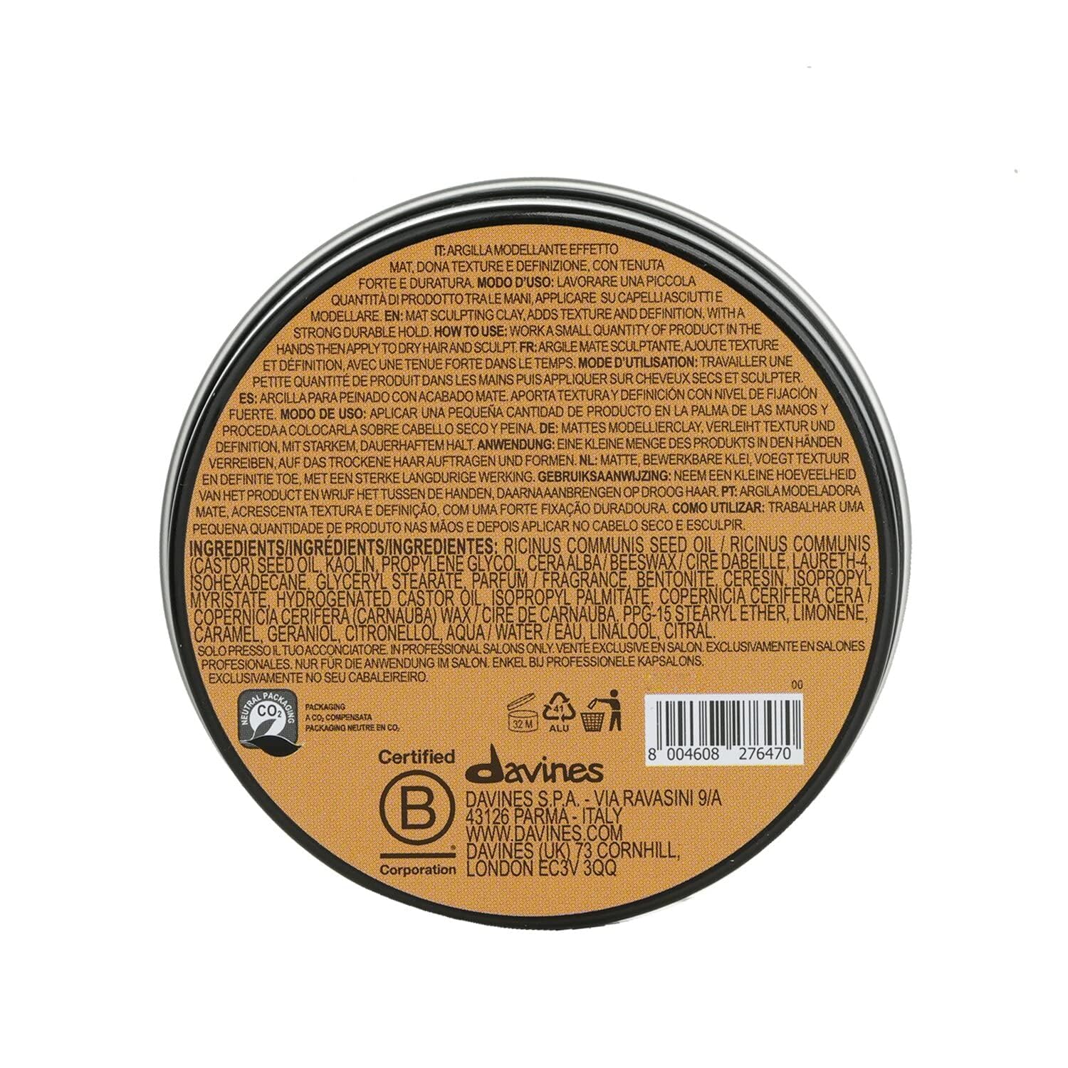 Davines Pasta & Love Styling Clay, Strong Hold Matte Clay - Adds Structure, Volume & Dry Texture - Long-Lasting Definition without Shine for Messy Looks, 1.69 Fl Oz - Image 11