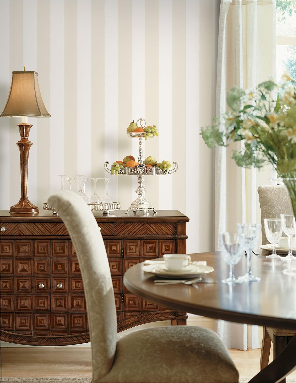 Brewster Home Fashions 138-60580 Designer Series Stripes 5-Inch Stripes Wallpaper, 20.5-Inch by 396-Inch, Neutral