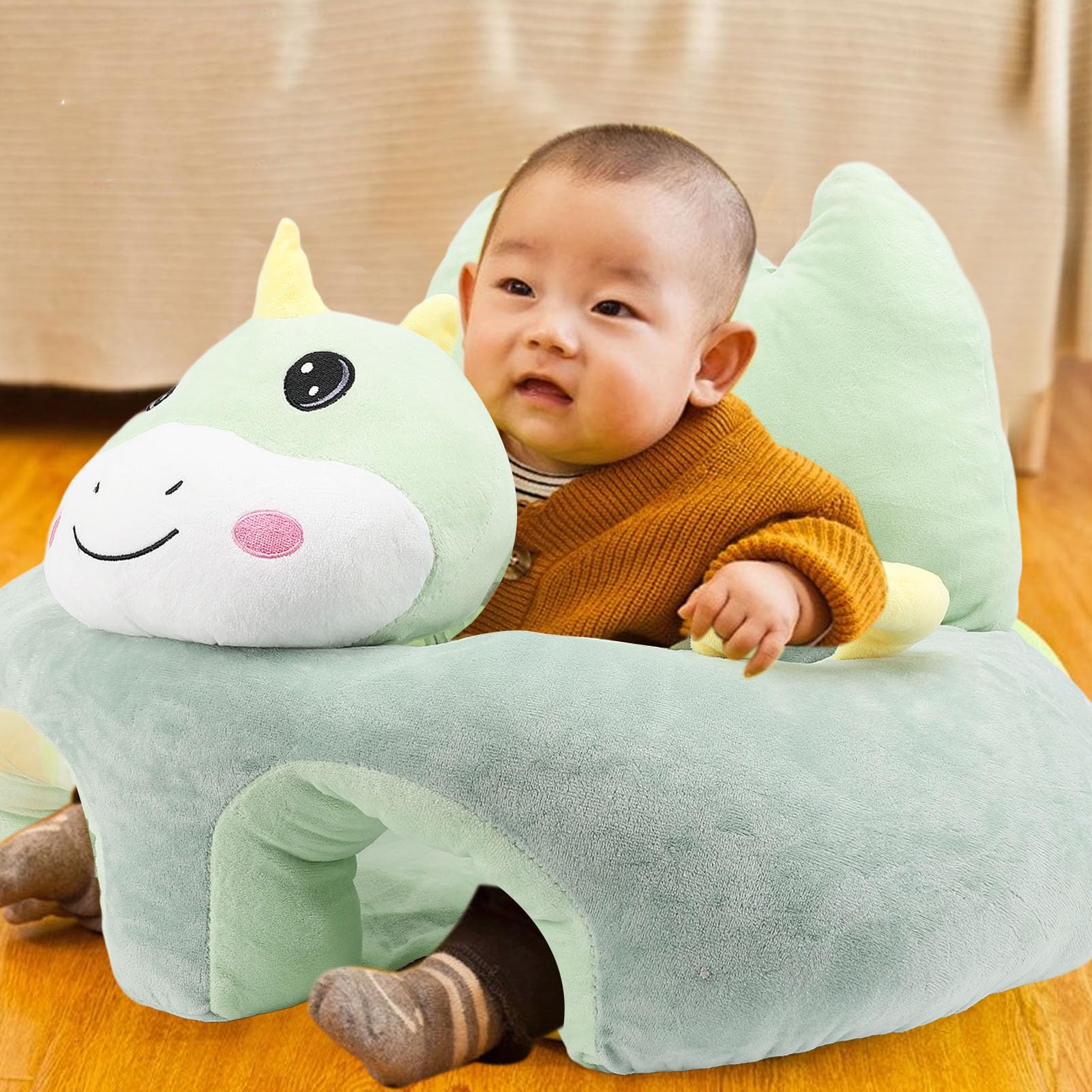 Le Siège De Soutien Pour Bébé En Peluche Douce Maintient Une Posture Assise Confortable Et Apprend à S'asseoir Sur Une Chaise Pour Les Nourrissons Et Les Tout-petits (GREEN