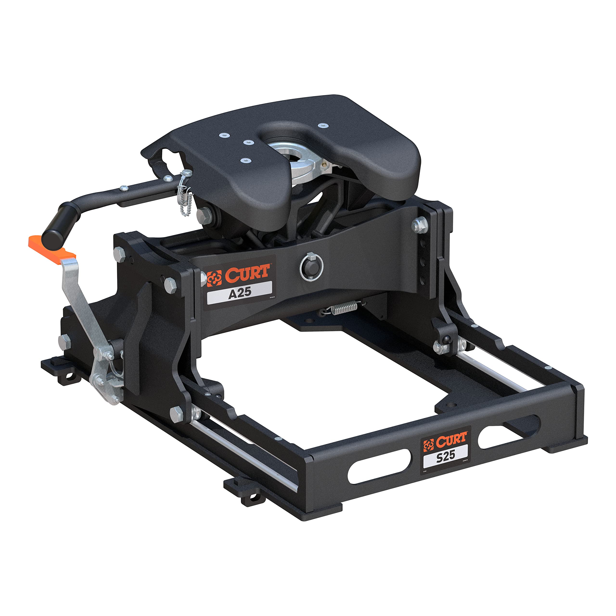 CURT 16551 A25 5th Wheel Slider Hitch for Short Bed Trucks, 25,000 lbs