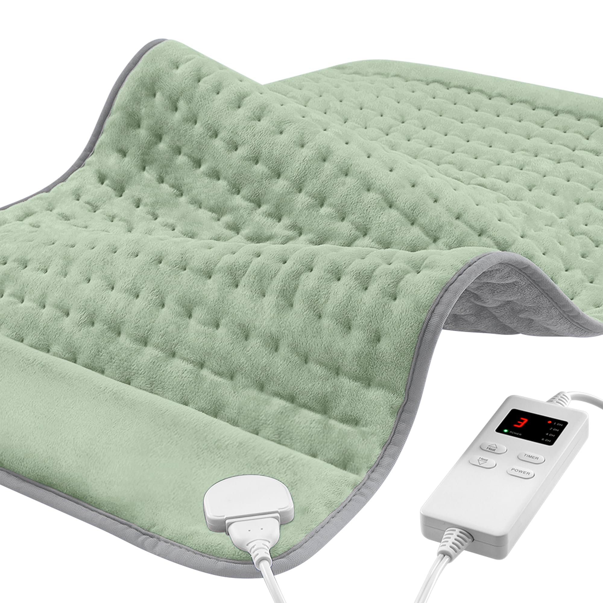Photo 1 of 12"x24" Heating Pad for Back Pain Cramps Relief, Full Body Heating Pads Christmas Gift for Women Mom Dad, Heating Pad with 6 Heat Settings 4 Timer Machine Washable (Green)