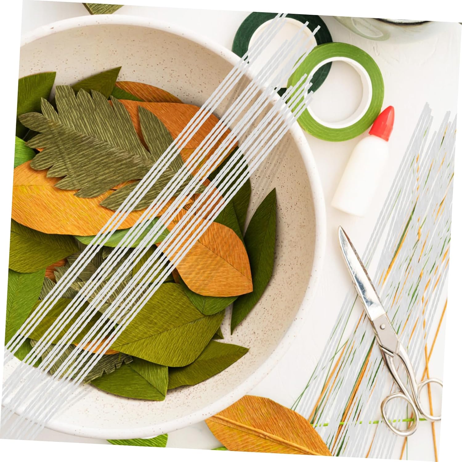 Homoyoyo 100pcs Iron Floral Wires for DIY Crafting Flexible Wire Stems for Flower Arrangements Wedding Bouquets and Wreath Making White Color