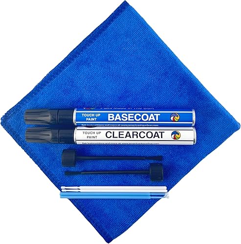 American Touch Up Paint Exact Match Compatible con Ford Silver Birch Metallic 7052, JP, M7052, M7052A - Brocha para rotulador, capa base y capa